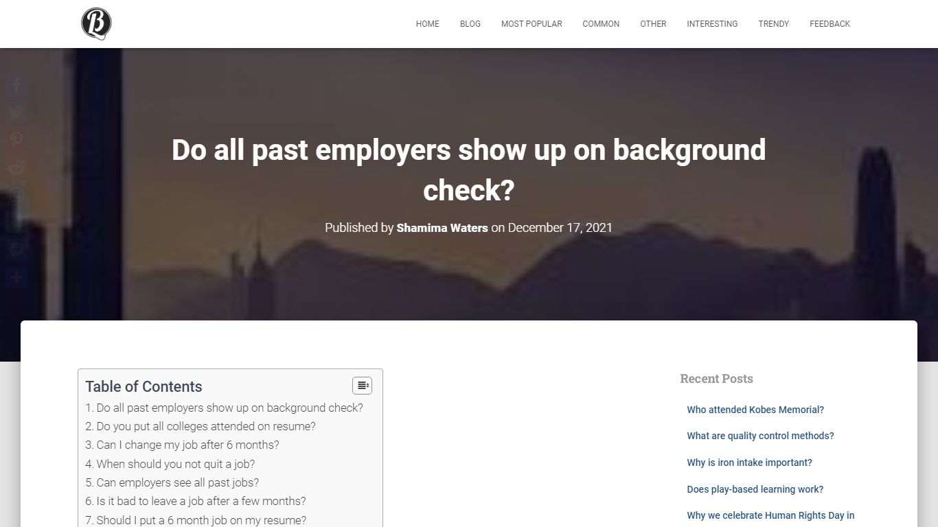 Do all past employers show up on background check?